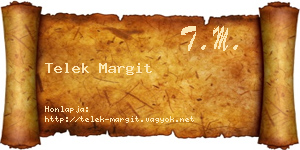 Telek Margit névjegykártya